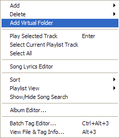 Virtual Folders help to organize music